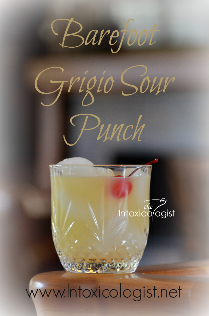 The Grigio Sour Punch is excellent for single serve or multiply the recipe for a punch bowl of fun! This is a recipe is a variation on classic Sour drinks. The flavor is sweet and sour balanced.