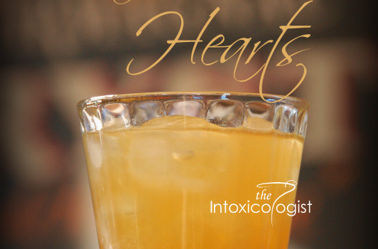 Pear of Hearts is a spicy, sweet drink with hint of lush fruit flavor. The spiced ginger gives nice fragrance to the drink. It’s also yummy to nosh on as a little candied treat.