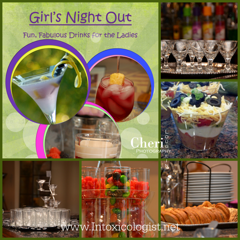 Girl's Night Out Food and Drink Pairing. Individual Seven Layer Dip recipe.