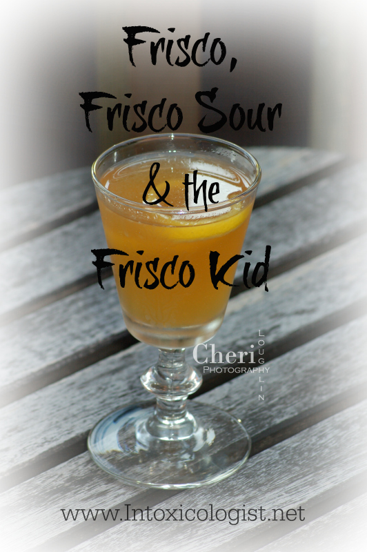 Frisco 2-ingredient classic cocktail is made with whiskey and Benedictine. Frisco Sour adds lemon juice. Frisco Kid adds orange liqueur.