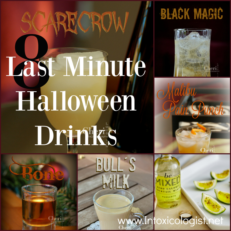 8 Last Minute Halloween Drinks: Scarecrow, Pain Punch, Bull's Milk, Bone, Black Magic, Green Goblin Jell-O Shots, Swamp Water and Witches Brew