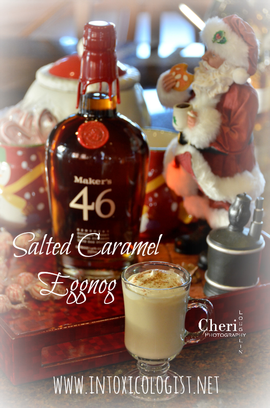 Maker's 46 #GetCozyCocktail Eggnog Challenge. This eggnog is rich and creamy with gentle spice flavor. It’s eggy enough to carry the feel of eggnog, without being overbearing. It is full of rich pumpkin spice, but not actual pumpkin. 