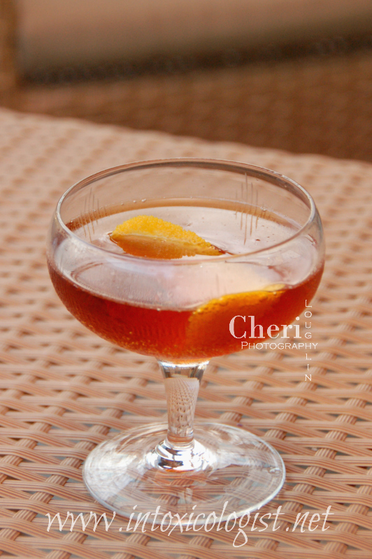 The Hanky Panky classic cocktail is sometimes referred to as a variation of a Sweet Martini which uses a 3:1 ration of gin and sweet vermouth with orange bitters. The Hanky Panky includes Fernet Branca for a lightly bittersweet concoction.