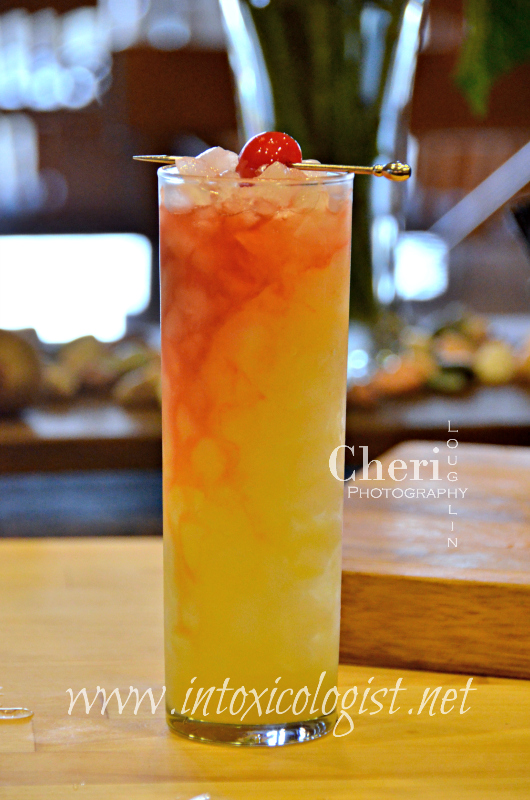 Sunset Over Malibu is a tropical, fruit forward drink with balanced sweetness using Malibu Red. It takes its cue from the Tequila Sunrise cocktail.