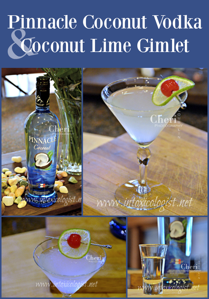Coconut Lime Gimlet with Pinnacle Coconut Vodka balances sweet and tart nicely with light coconut flavor. Fresh lime wheel garnish enhances the aroma.