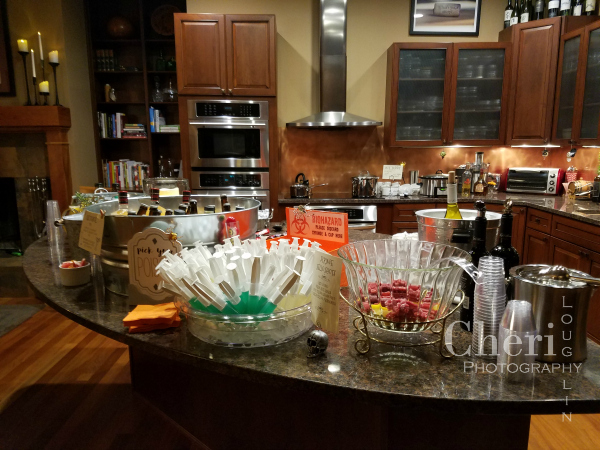 Drink station with everything from wine and spirits to alcohol free choices.